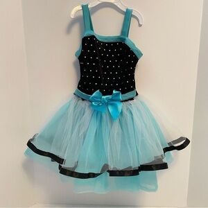 Weissman Oh, Pretty Woman Velvet Tulle Foil Dot Dance Recital Costume Size SC